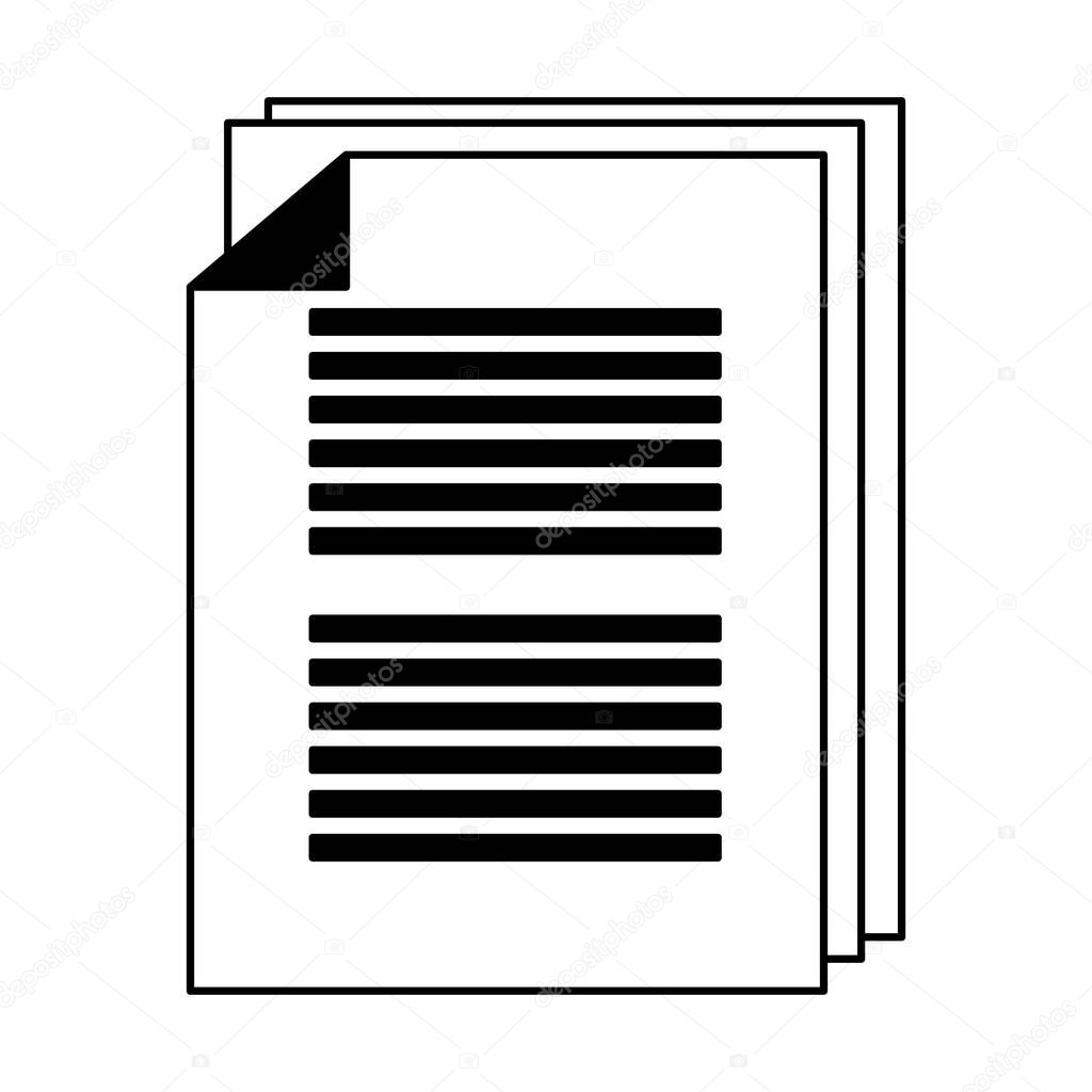 Sheets document symbol in black and white