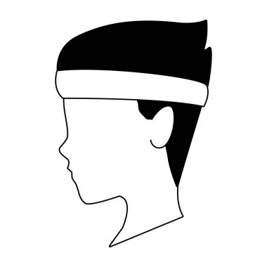 Adam baş meçhul siyah beyaz spor kafa bandı ile