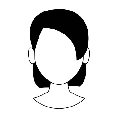 Siyah beyaz kadın yüzü olmayan kafa