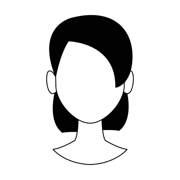 Woman faceless head in black and white — Stock Vector