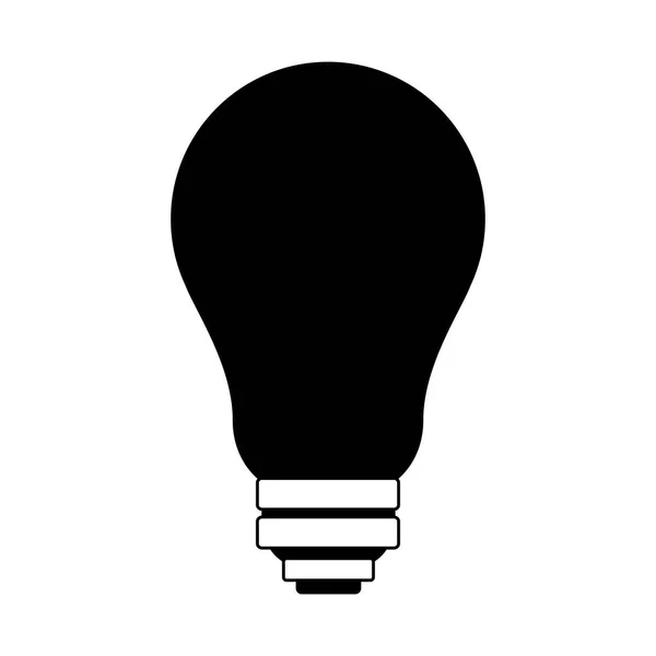 Glühbirnen-Symbol in schwarz-weiß — Stockvektor