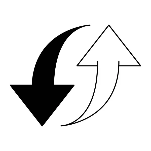 Загрузка и загрузка черно-белого символа — стоковый вектор