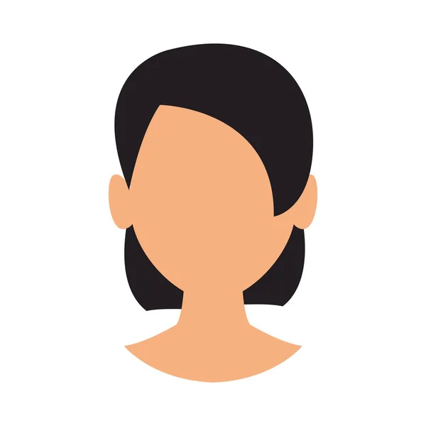 女性顔頭部 — ストックベクタ