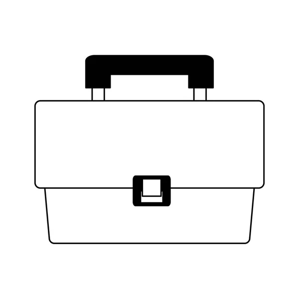Business briefcase symbol in black and white — Stock Vector