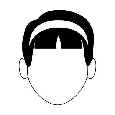 Siyah beyaz kadın yüzü olmayan kafa