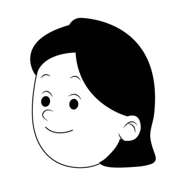 Genç kadın yüzü siyah beyaz