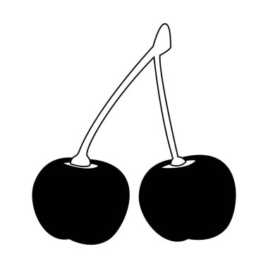 Tatlı siyah beyaz izole kiraz