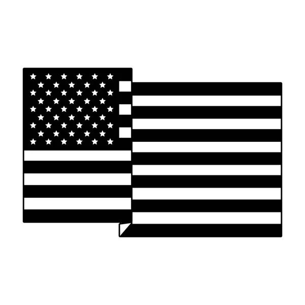 US-Flaggensymbol in schwarz-weiß — Stockvektor