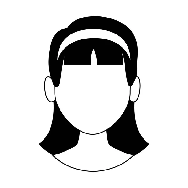 Woman faceless head in black and white — Stock Vector