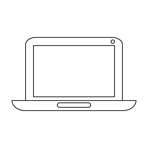 Tela em branco do portátil em preto e branco — Vetor de Stock