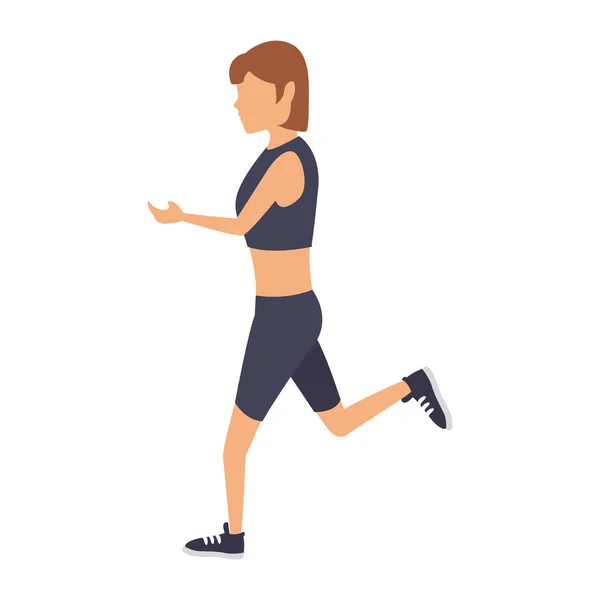 Γυμναστική γυναίκα τρέχει — Διανυσματικό Αρχείο
