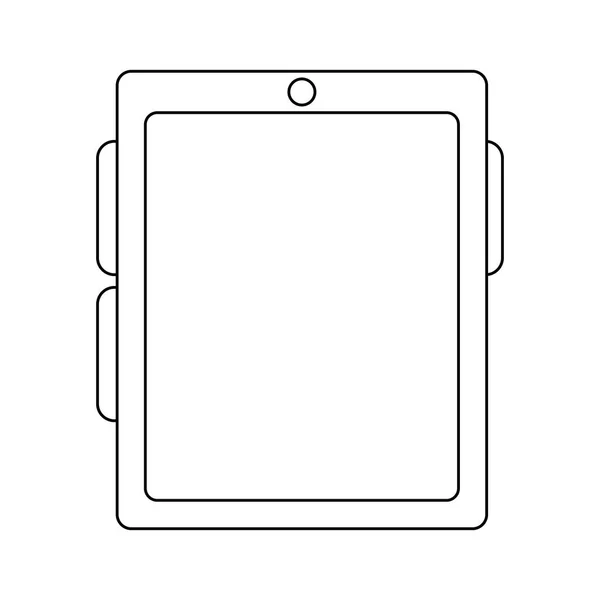 Elektronisches Gerät Tablet in schwarz-weiß — Stockvektor