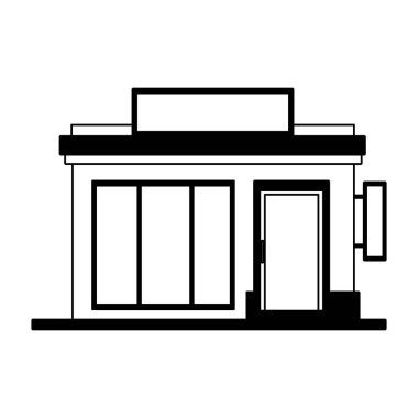 Siyah-beyaz bina mağaza dükkan