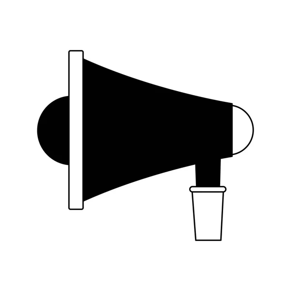 Símbolo publicitario de megáfono en blanco y negro — Archivo Imágenes Vectoriales