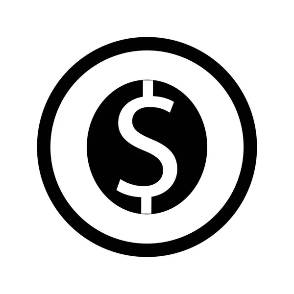 Символ монетних грошей у чорно-білому — стоковий вектор