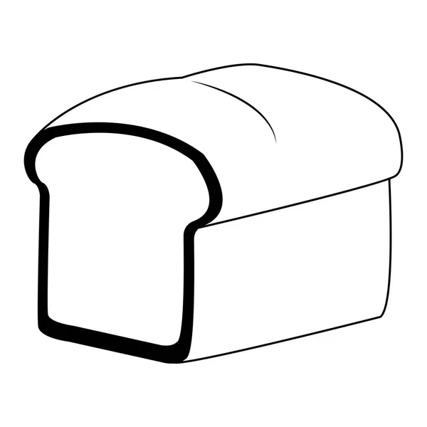 Čerstvý chléb, samostatný v černé a bílé — Stockový vektor