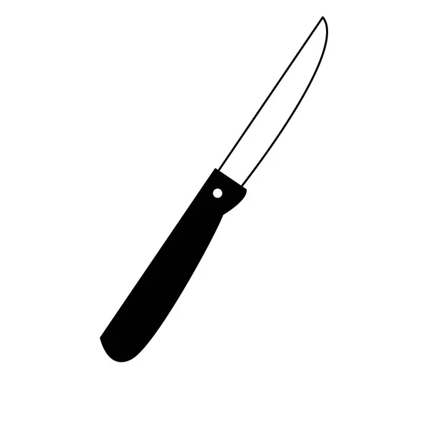 Knife kitchen utensil in black and white — Stock Vector