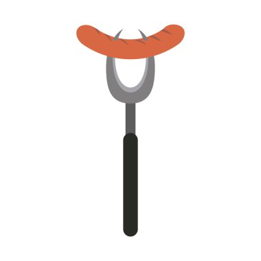 sosis çatal üzerinde