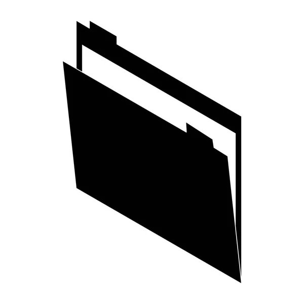 Símbolo isométrico de carpeta en blanco y negro — Vector de stock