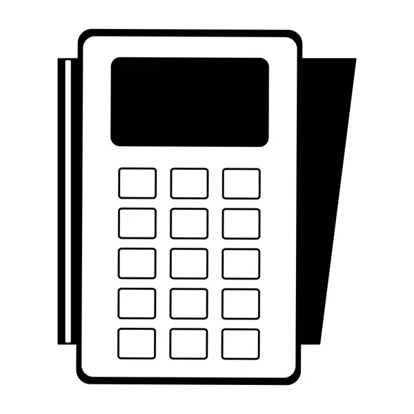 Pagamento eletrônico Dataphone em preto e branco — Vetor de Stock