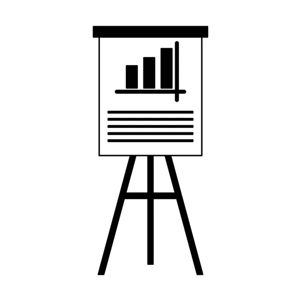 Statistics on whiteboard in black and white — Stock Vector