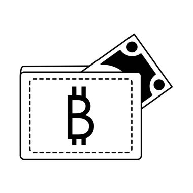 Bitcoin cüzdan sembol siyah beyaz