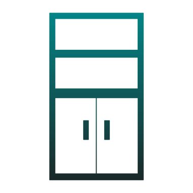 Boş kabin izole mavi çizgiler