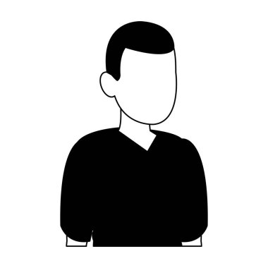 Genç adam meçhul avatar siyah beyaz