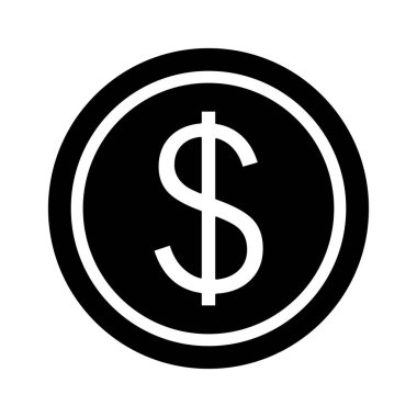 Madeni para izole sembol siyah beyaz