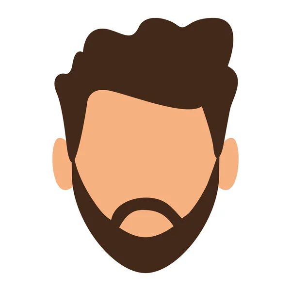 Hombre con cabeza de barba sin rostro — Vector de stock