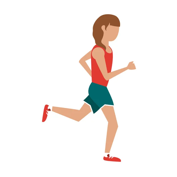 Fitness mujer corriendo — Vector de stock