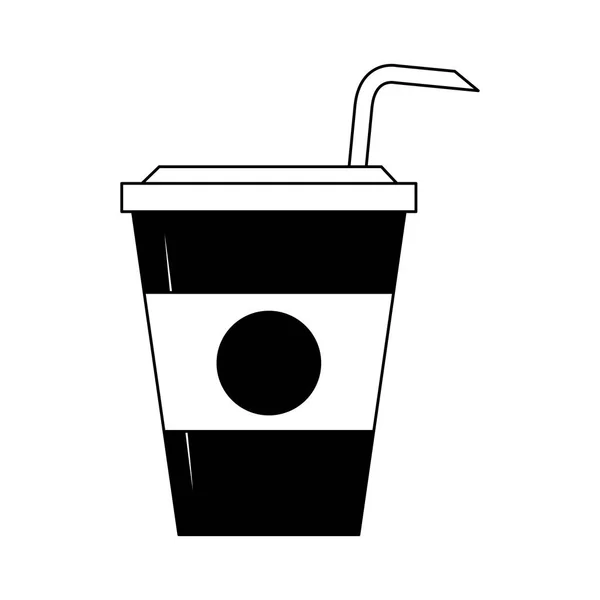 Siyah-beyaz gitmek için kahve fincanı — Stok Vektör