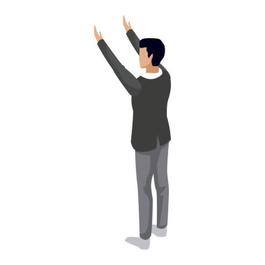 Eller yukarı geri ile işadamı