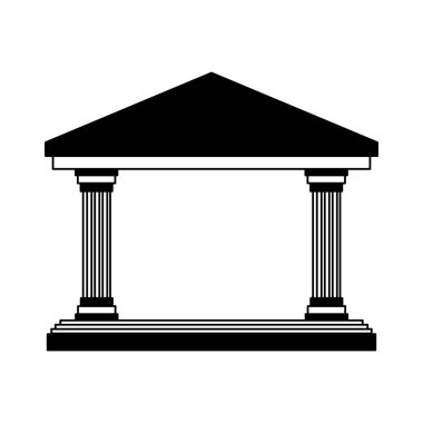 Sembol siyah beyaz bina banka