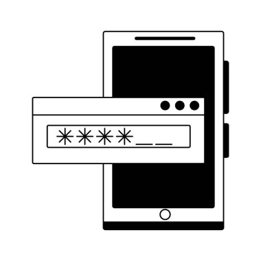 Siyah beyaz şifre ile Smartphone