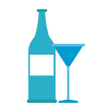 Votka şişe ve kokteyl Kupası