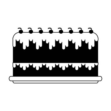 Büyük pasta tatlı siyah beyaz