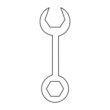 İngiliz anahtarı inşaat aracı siyah beyaz