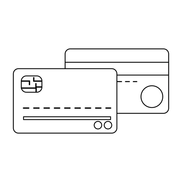 Кредитные карты выделены черным по белому — стоковый вектор