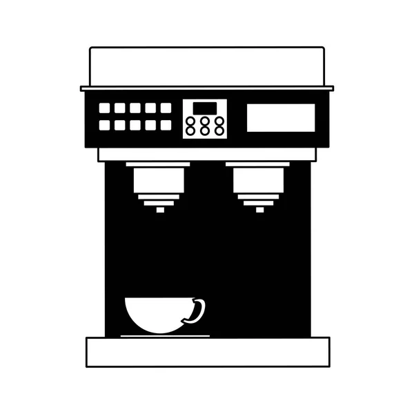 Еспресо-машина ізольована в чорно-білому — стоковий вектор