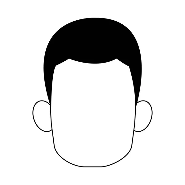 Man faceless head in black and white — Stock Vector