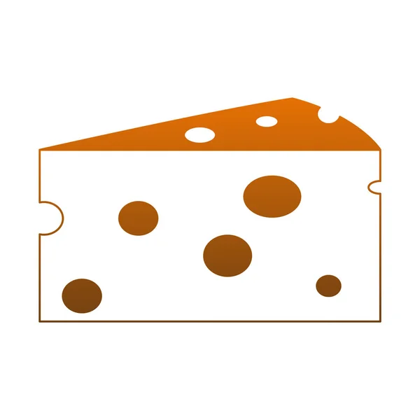 チーズ乳製品食品オレンジ ライン — ストックベクタ