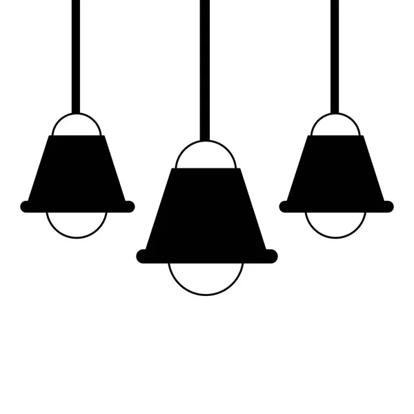 Luces de techo aisladas en blanco y negro — Archivo Imágenes Vectoriales