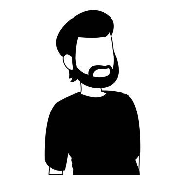Genç adam meçhul avatar siyah beyaz