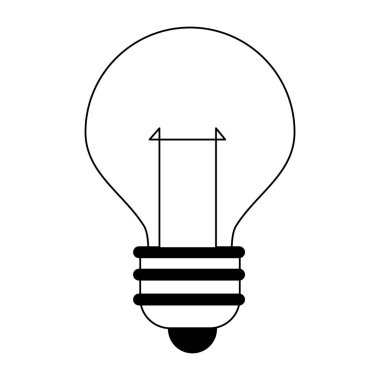 Ampul ışık sembol siyah beyaz