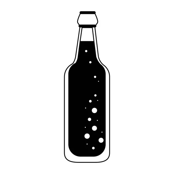 Пивна скляна пляшка в чорно-білому кольорі — стоковий вектор