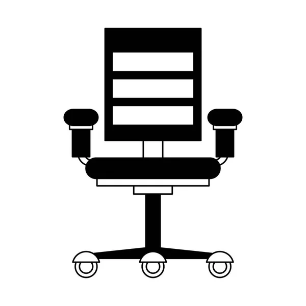 Bürostuhl auf Rädern in schwarz und weiß — Stockvektor