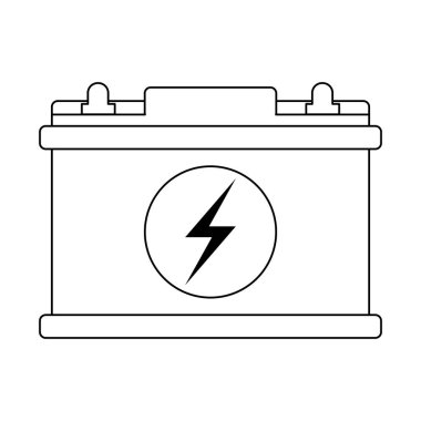 Araba pil sembolü siyah beyaz