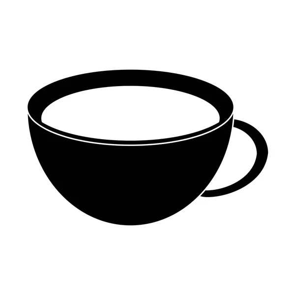 Sıcak kahve fincanı siyah beyaz — Stok Vektör