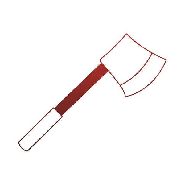 Axe carpenter eszköz piros vonalak — Stock Vector